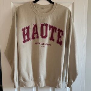 Beige Sweatshirt “Haute mama collective”